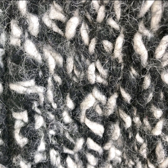 Club Monaco Women’s Wool Black White Thick Knit Zip Up Cardigan/jacket Medium - Picture 10 of 12